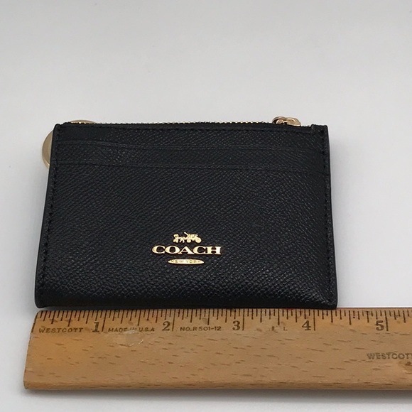 NWT! COACH Women`s Mini Skinny ID Case Black With Gold Hardware - Picture 5 of 7